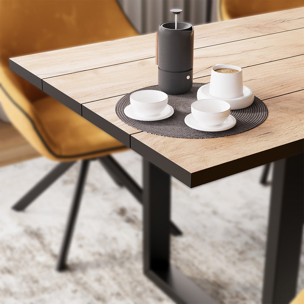 Vicco tavolo da pranzo Rovere nero/oro 160 x 80 cm