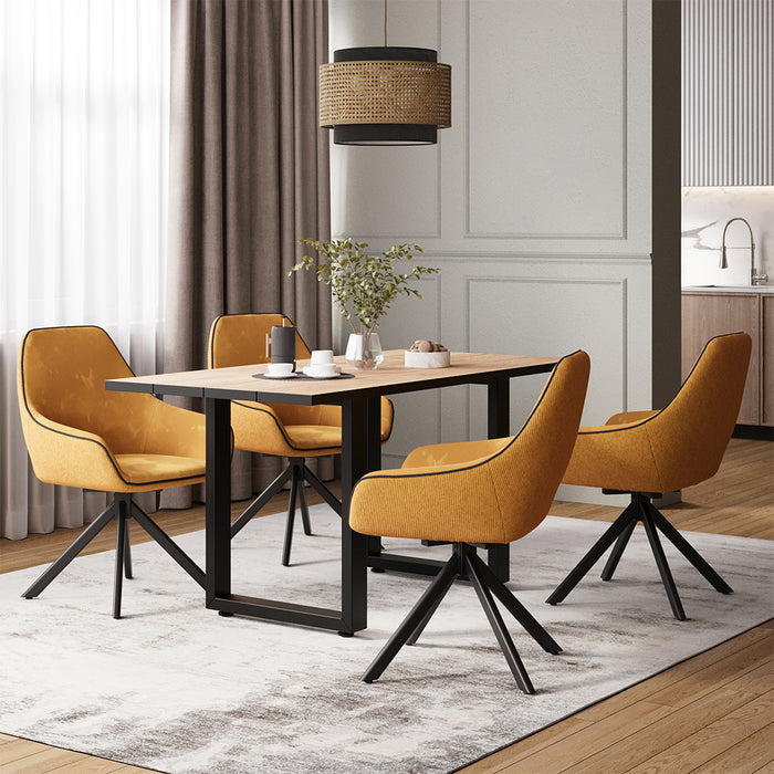Vicco tavolo da pranzo Rovere nero/oro 160 x 80 cm
