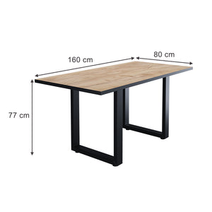 Vicco tavolo da pranzo Rovere nero/oro 160 x 80 cm