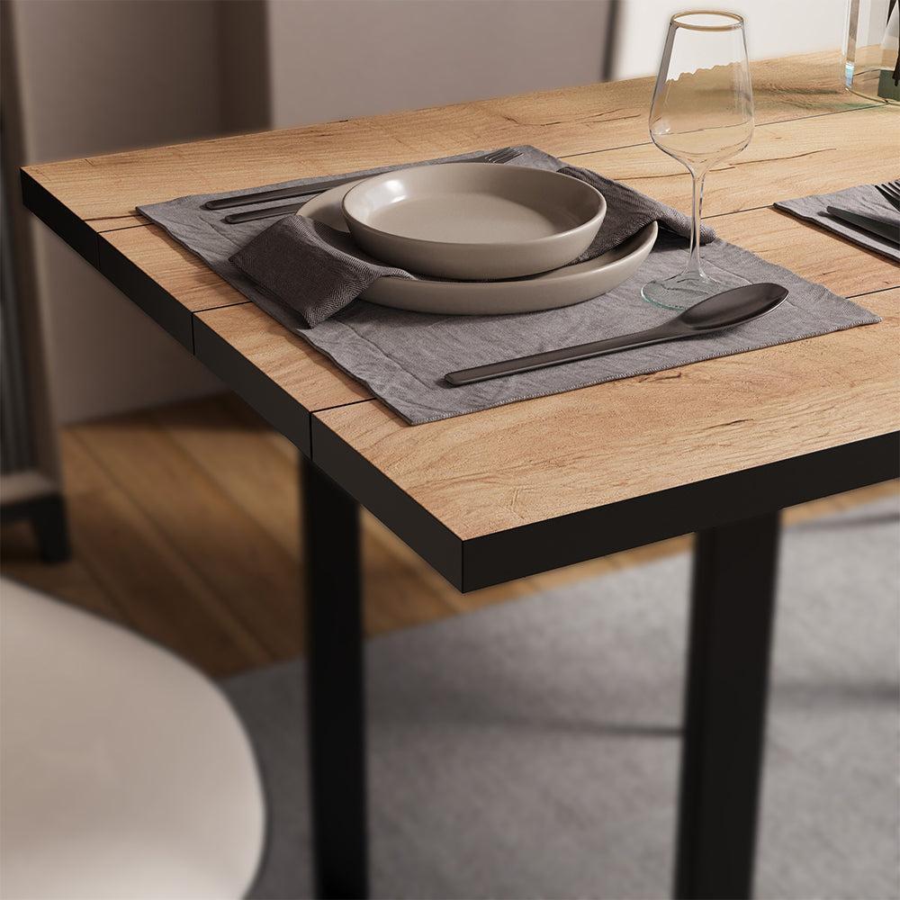 Vicco tavolo da pranzo Rovere nero/oro 140 x 70 cm