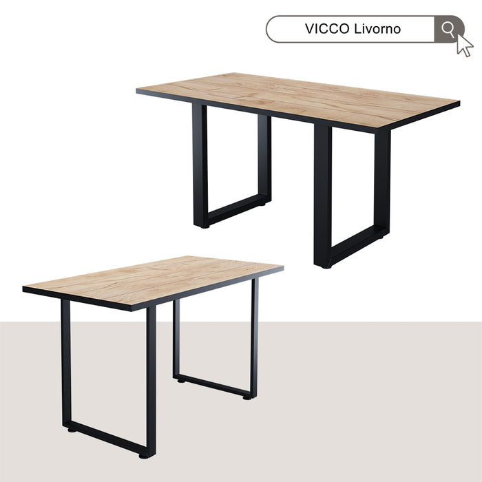 Vicco tavolo da pranzo Rovere nero/oro 140 x 70 cm