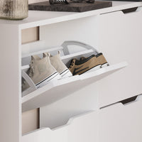 Vicco Scarpiera da ingresso Bianco 116.6 x 72.5 cm con 4 scomparti