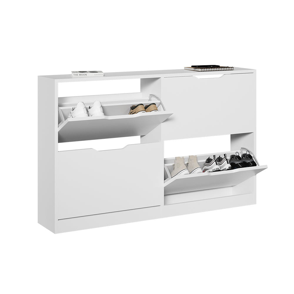 Vicco Scarpiera da ingresso Bianco 116.6 x 72.5 cm con 4 scomparti