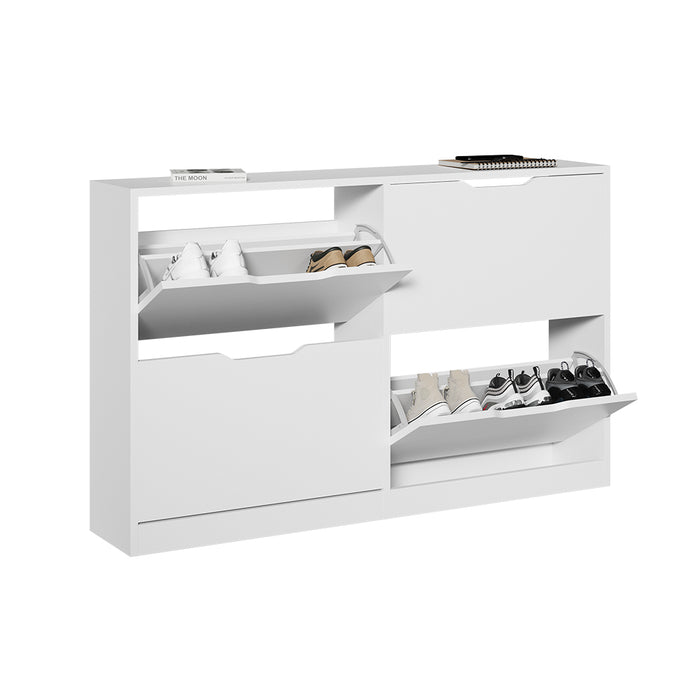 Vicco Scarpiera da ingresso Bianco 116.6 x 72.5 cm con 4 scomparti