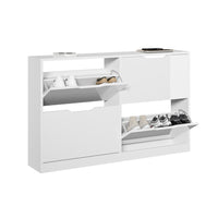 Vicco Scarpiera da ingresso Bianco/bianco lucido 116.6 x 72.5 cm con 4 scomparti