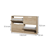 Vicco Scarpiera da ingresso Sonoma 116.6 x 72.5 cm con 4 scomparti
