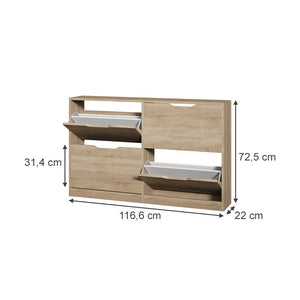 Vicco Scarpiera da ingresso Sonoma 116.6 x 72.5 cm con 4 scomparti