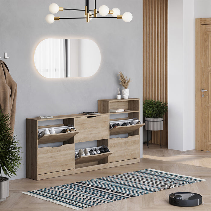 Vicco Scarpiera da ingresso Sonoma 116.6 x 72.5 cm con 4 scomparti