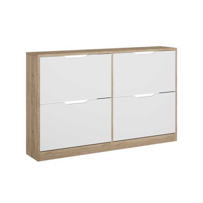 Vicco Scarpiera da ingresso Sonoma/Bianco 116.6 x 72.5 cm con 4 scomparti