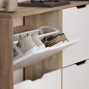 Vicco Scarpiera da ingresso Sonoma/Bianco 116.6 x 72.5 cm con 4 scomparti