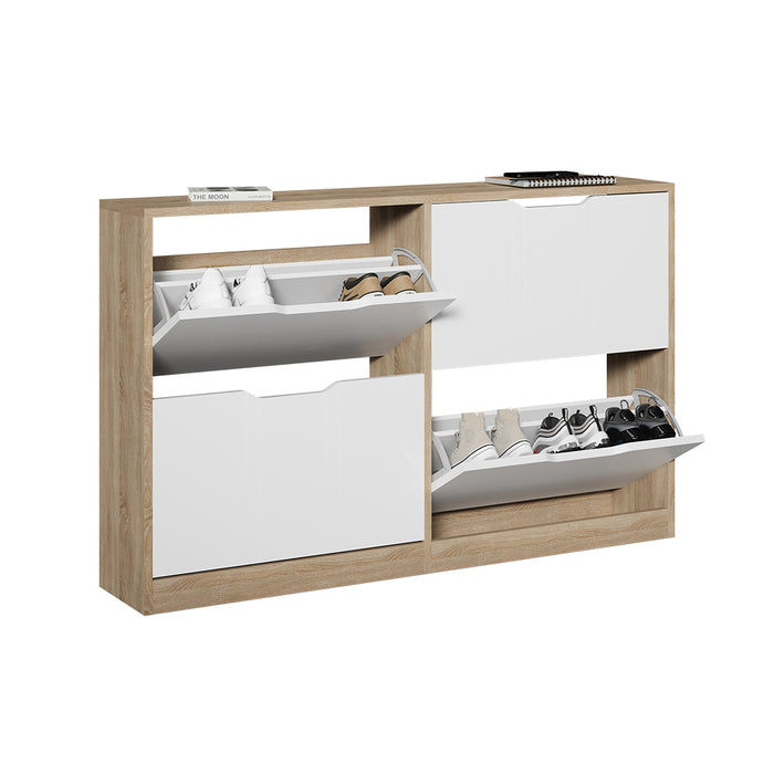 Vicco Scarpiera da ingresso Sonoma/Bianco 116.6 x 72.5 cm con 4 scomparti