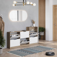 Vicco Scarpiera da ingresso Sonoma/Bianco 116.6 x 72.5 cm con 4 scomparti