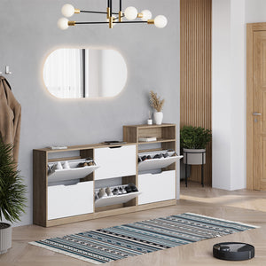 Vicco Scarpiera da ingresso Sonoma/Bianco 116.6 x 72.5 cm con 4 scomparti