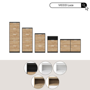 Vicco Scarpiera da ingresso Sonoma/Bianco 116.6 x 72.5 cm con 4 scomparti