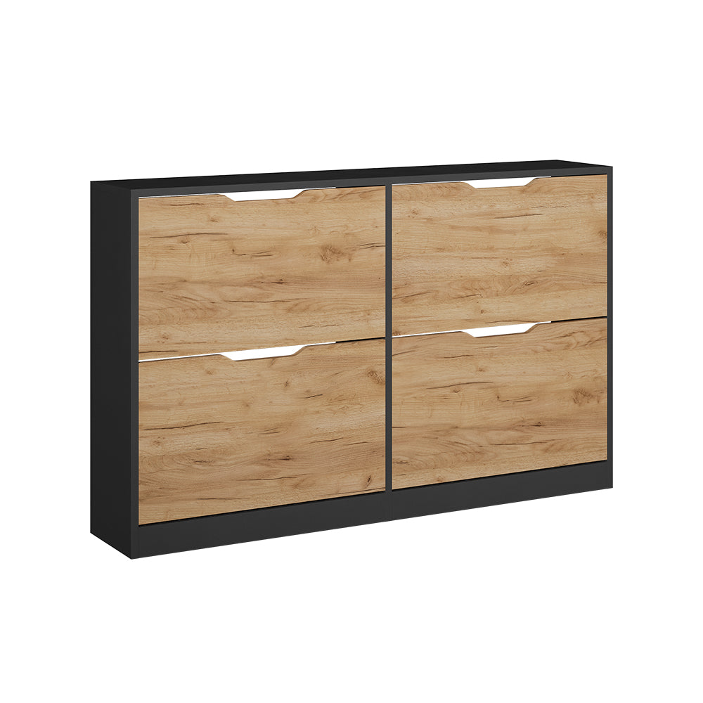 Vicco Scarpiera da ingresso Antracite/quercia dorata 116.6 x 72.5 cm con 4 scomparti