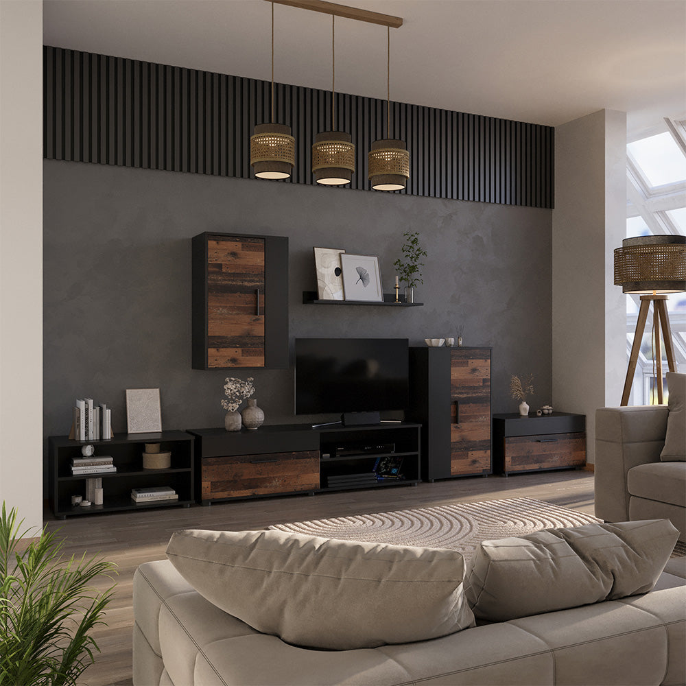 Vicco Parete attrezzata Marrone/antracite Set di 4 pezzi