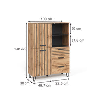 Vicco Armadio da ingresso Quercia Wotan 100 x 142 cm