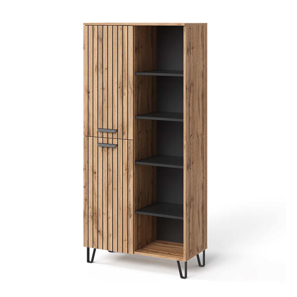 Vicco Appendiabiti Quercia Wotan 80 x 172 cm con 5 scomparti