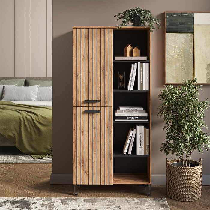 Vicco Appendiabiti Quercia Wotan 80 x 172 cm con 5 scomparti