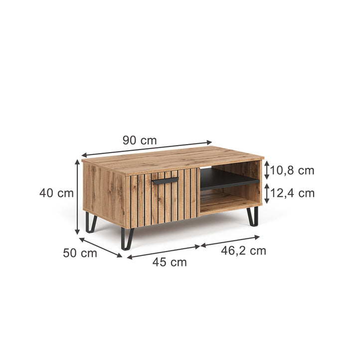 Vicco Tavolino da salotto Quercia Wotan 90 x 50 cm