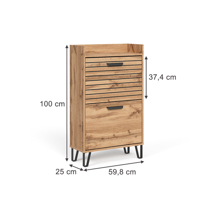 Vicco Scarpiera Quercia Wotan 59.8 x 100 cm con 2 scomparti