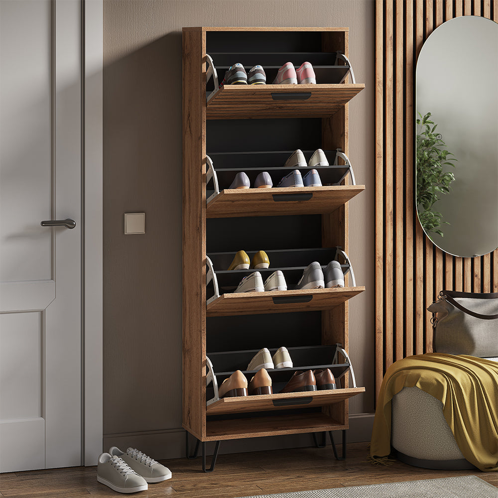 Vicco Scarpiera Quercia Wotan 60 x 168 cm con 4 scomparti