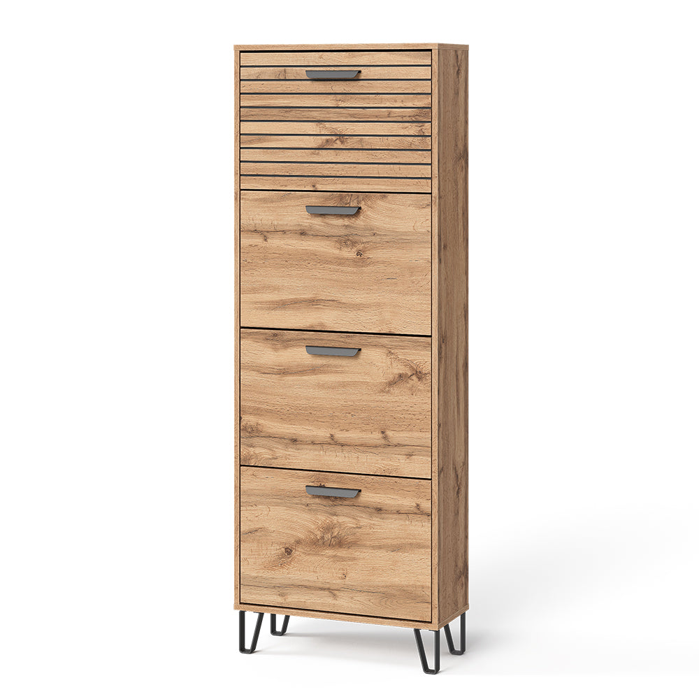 Vicco Scarpiera Quercia Wotan 60 x 168 cm con 4 scomparti