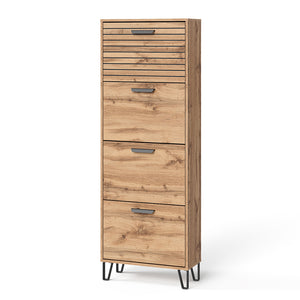 Vicco Scarpiera Quercia Wotan 60 x 168 cm con 4 scomparti