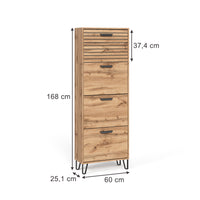 Vicco Scarpiera Quercia Wotan 60 x 168 cm con 4 scomparti