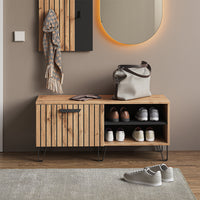 Vicco Panca scarpiera da ingresso Quercia Wotan 100 x 45 cm