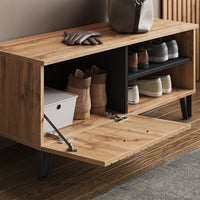 Vicco Panca scarpiera da ingresso Quercia Wotan 100 x 45 cm