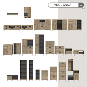 Vicco Armadio da ingresso Quercia Wotan 59.8 x 100 cm 2 parti