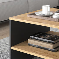 Vicco Tavolino da salotto Quercia dorata/antracite 90 x 55 cm con ripiano