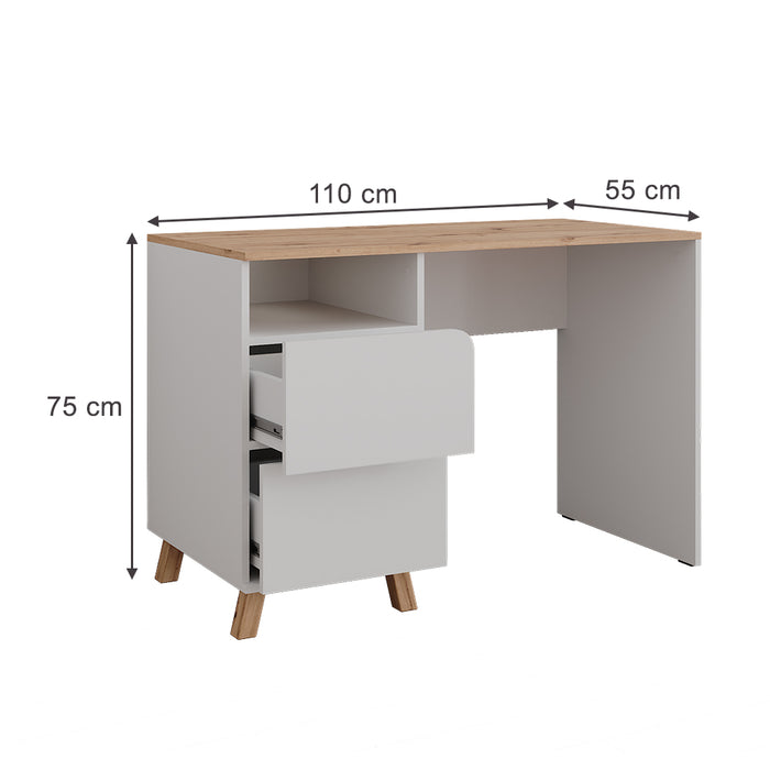 Vicco Tavolo da toeletta Bianco/Artisan 110 cm con cassetti