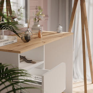 Vicco Tavolo da toeletta Bianco/Artisan 110 cm con cassetti