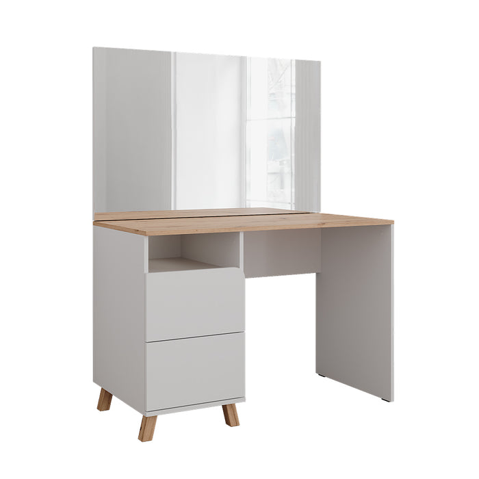 Vicco Tavolo da toeletta Bianco/Artisan 110 cm con specchio
