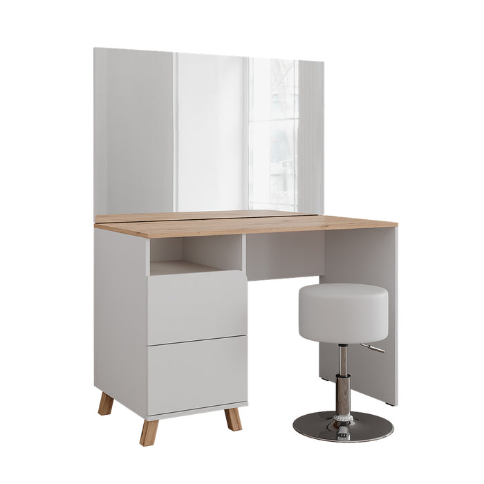 Vicco Tavolo da toeletta Bianco/Artisan 110 cm con sgabello
