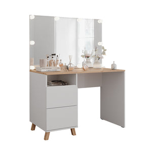 Vicco Tavolo da toeletta Bianco/Artisan 110 cm con luci fiabesche a LED