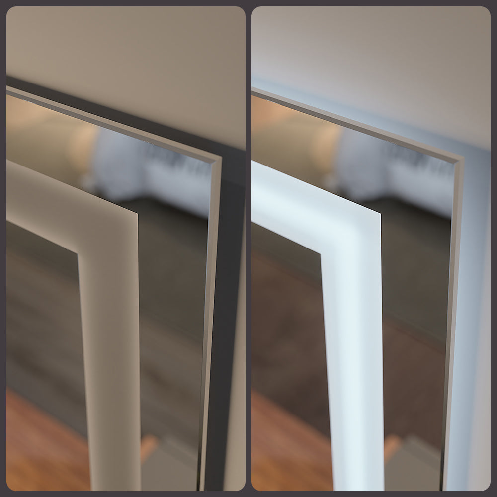 Vicco Tavolo da toeletta Bianco/Artisan 110 cm con specchio a LED