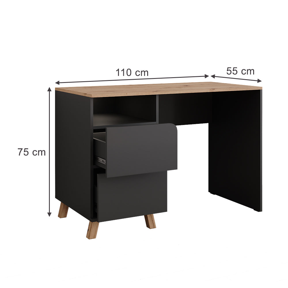 Vicco Tavolo da toilette Antracite/Artisan 110 cm con cassetti