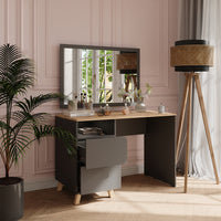 Vicco Tavolo da toilette Antracite/Artisan 110 cm con cassetti