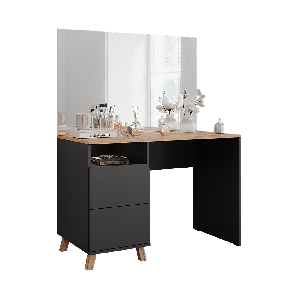 Vicco Tavolo da toeletta Antracite/Artisan 110 cm con specchio