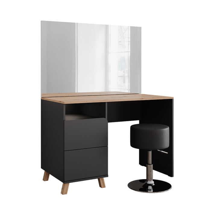 Vicco Tavolo da toeletta Antracite/Artisan 110 cm con sgabello