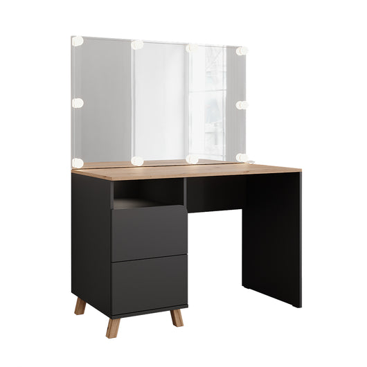 Vicco Tavolo da toeletta Antracite/Artisan 110 cm con luci fiabesche a LED