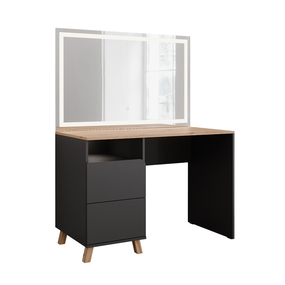 Vicco Tavolo da toeletta Antracite/Artisan 110 cm con specchio a LED