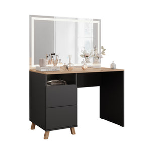 Vicco Tavolo da toeletta Antracite/Artisan 110 cm con specchio a LED