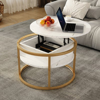 Vicco Tavolino Bianco/Oro 57 x 57 cm