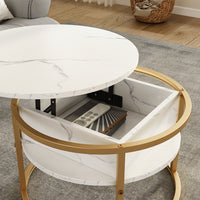 Vicco Tavolino Bianco/Oro 57 x 57 cm