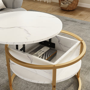 Vicco Tavolino Bianco/Oro 57 x 57 cm