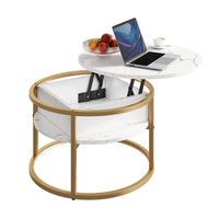 Vicco Tavolino Bianco/Oro 57 x 57 cm